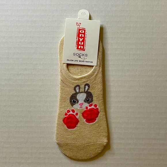 Low rise socks, New, Rabbit, Bunny, Beige - Picture 2 of 5
